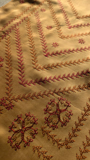 vani silk kurta material in beige shade close texture